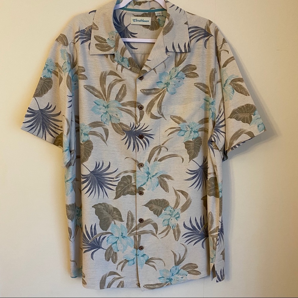 Caribbean 100% Silk Tropical Print A152